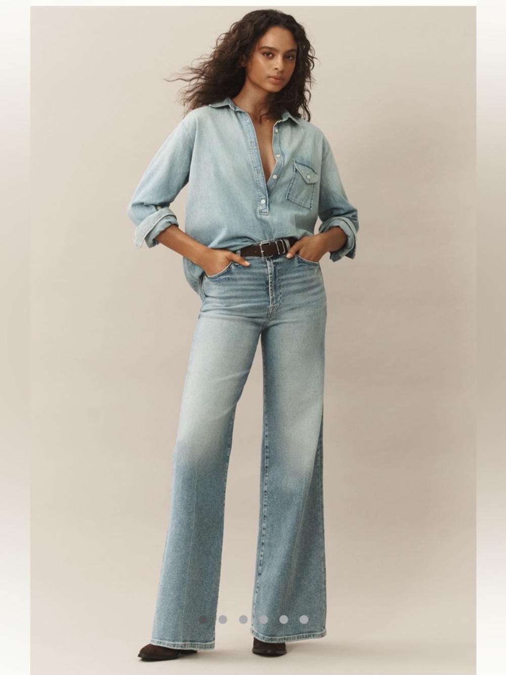 7 For All Mankind Light Blue Wide-Leg Jeans